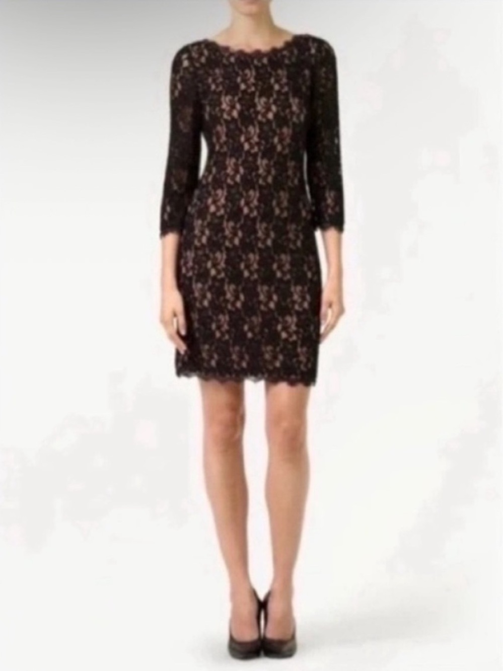 Aritzia Babaton Rafael Lace Mini Dress with 3/4 Length Sleeves